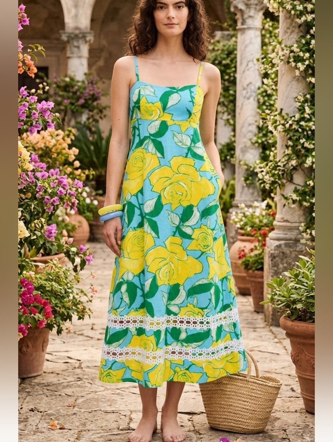 Nwt Lilly Pulitzer Haliey Midi Dress Vintage Print